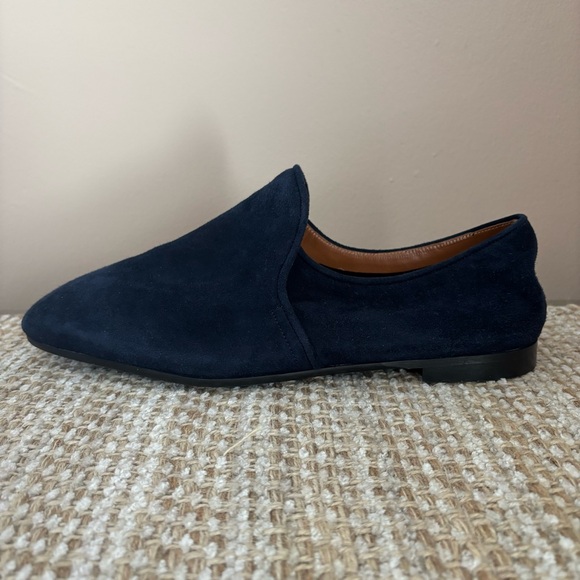 Aquatalia Shoes - Aquatalia Revy‎ Navy Blue Suede Loafers Women’s Size 10 Smoking Driving Shoes
